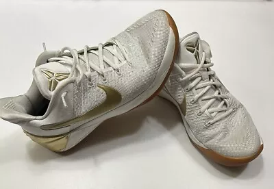  Nike Zoom Kobe A. D Big Stage 2017 Basketball Shoes White And Gold Men's Size 9 • $119.99