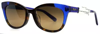 MAUI JIM Ilima HS759-68 Dark Tortoise Translucent Blue Womens Cat Eye Sunglasses • $89.99