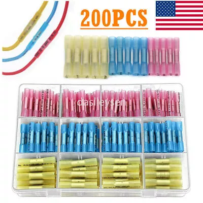 200/100x Heat Shrink But Connector Waterproof Electrical Wire Marine Butt Splice • $12.99