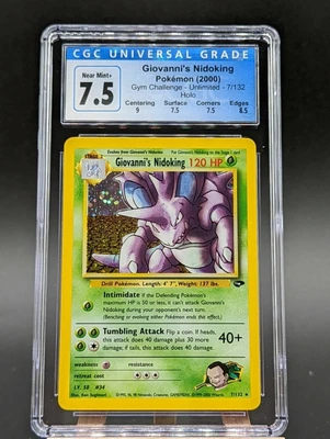 $40 • Buy Pokemon Giovanni's Nidoking Holo 2000 Gym Challenge 7/132 CGC 7.5 NM+ W/subs