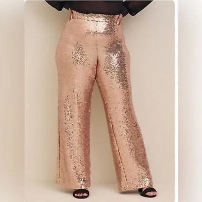 Torrid Pull-On Wide Leg Sequin High-Rise Pant Size 3XL (3R) • $30