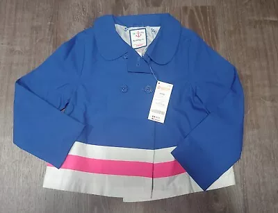 Size 5-6NWT Gymboree Blue Peacoat Jacket Blazer Stripes & Anchors Vintage  • $37.99