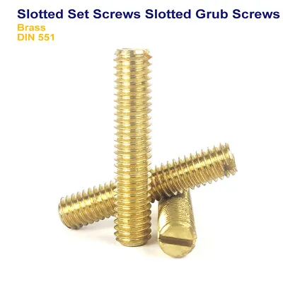 SLOTTED GRUB SCREWS SET SCREWS BRASS (DIN 551) M4 - 4mm • £1.49