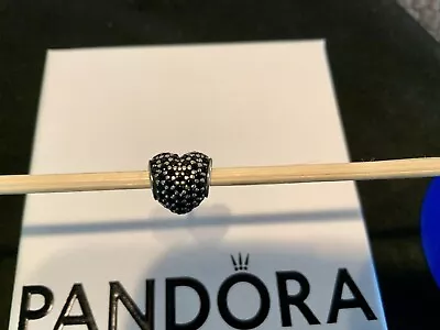 Pandora Black Pave Heart Charm - 791052NCR • £17.50