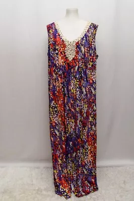 Elle Womens Dress Multicolored Maxi Sleeveless 2X • $25