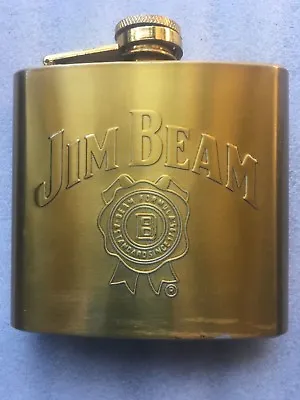 $20.95 • Buy Jim Beam Gold Coloured Hip Flask 5 Oz