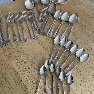 Silver Plated Rockingham Vintage Cutlery X 38 • $58.99