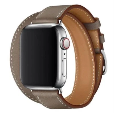 $69.95 • Buy [Apple Watch] Double Tour - Slate Brown | White Stitching