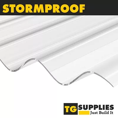 SUNTUF Strong Corrugated Polycarbonate Roofing Sheets Stormproof Roofing Panels • £30.99