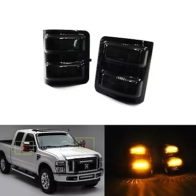 2x Black LED Side Mirror Amber Signal Lights For 2008-2016 Ford F-350 Super Duty • $25.99