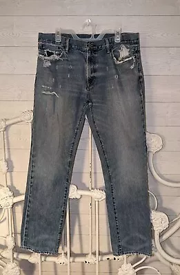 Denim Supply Ralph Lauren Selvage Slouch Distressed Jeans Y2K 36x32 • $19.99