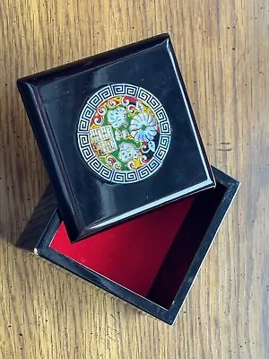 Vintage Asian Lacquered Jewelry Trinket Box • $9.95