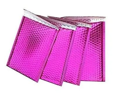 #5 Metallic Pink Poly Bubble Mailers 10.5  X 16  Padded Envelopes Extra Large • $16.99