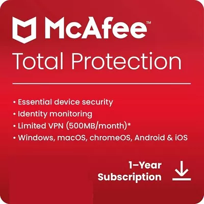 McAfee Total Protection 2024 - 1 Device 1 Year Global Activation Key • $40.99