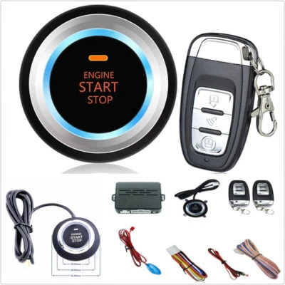 $73.13 • Buy Car SUV Alarm System Security Push Button Remote Engine Start+LED Sensor Lights