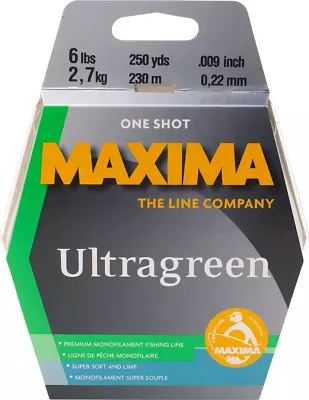 Maxima One Shot Ultragreen Monofilament Fishing Line 4 6 8 • $15.49