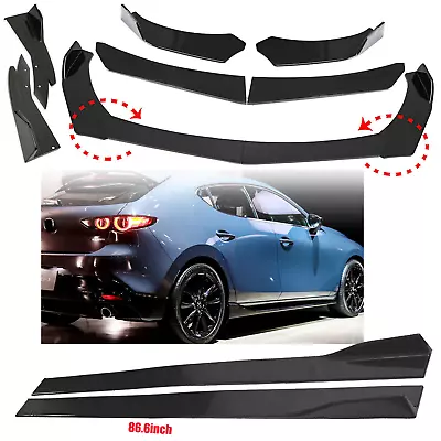 Front Bumper Lip Spoiler+86.6  Side Skirts Body Kits For Mazda 3 Sedan Hatchback • $69.99