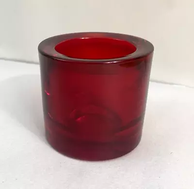 IITTALA Glass KIVI Candle Votive Holder Marimekko Red • $59.99