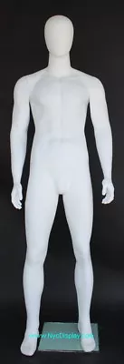 6 Ft 3 In Muscular Body Shape Abstract Head Male Mannequin Matte White SFM69E-WT • $329.99