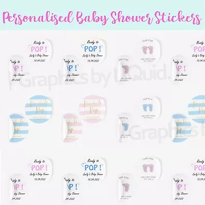 24 35 Personalised Round Baby Shower Stickers Thank You For Coming Favour Party • £2.89