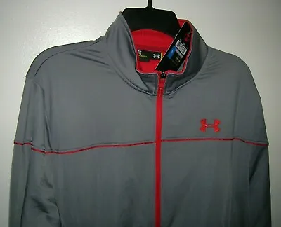 Under Armour All Season Gear Gray/Red Mens(Men's)Track Jacket Size 2XL(XXL)new • $24.99