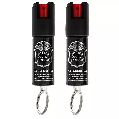 2 Police Magnum Pepper Spray .50oz Keyring Keychain Defense Security Protection • $9.95