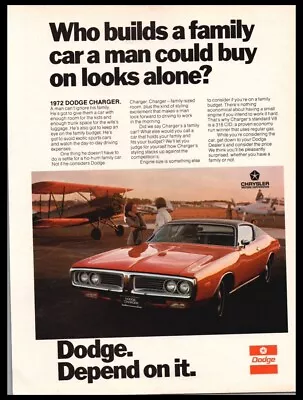1972 Dodge Charger-Vintage Red Car Photo Print Ad-Man Cave Garage Decor • $7.96