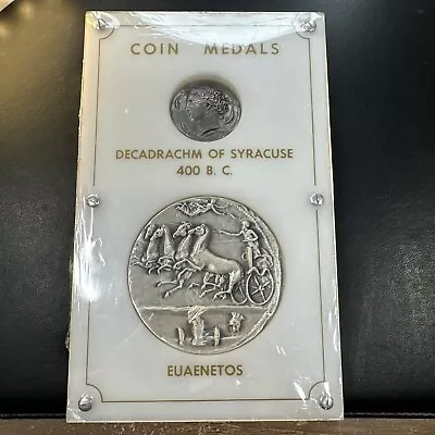 RARE! The Metal Arts Co .999 Silver 7 Oz Euaenetos Medal & Syracuse 400 BC Medal • $898.47