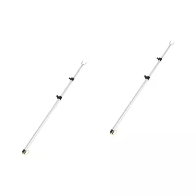 Telescoping Clothesline Prop Set For Home - Silver-HT • £16.59
