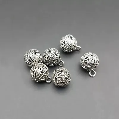 Tribe Hand-carve Miao Silver DIY Ornament Decoration Hollow Button Clasp 10piece • $0.99