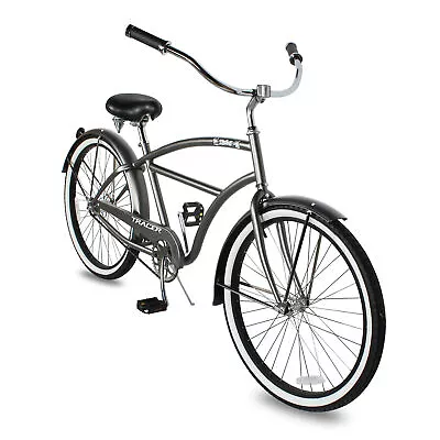 TRACER Taha 26 Inch Beach Cruiser 7 Speed Steel Frame Men's Bicycle Matte Grey • $256.99