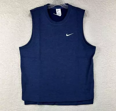 Nike Golf Vest Mens Medium Dri-FIT Tour Pullover Sweater Blue V Neck Sleeveless • $49.95