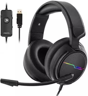 Jeecoo Xiberia USB Pro Gaming Headset For PC- 7.1 Surround Sound Headphones With • $118.95