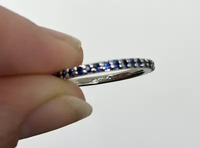 14K Stackable Blue Sapphire Micro Band .45 Ctw Gabriel & Co. #257056 • $300