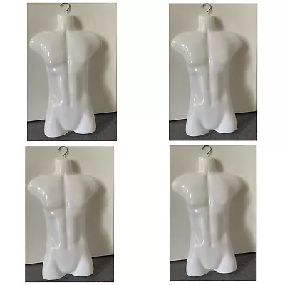 4 Male Mannequin FormHard Plastic Manikin Display Torso Men T-Shirt - WHITE • $75