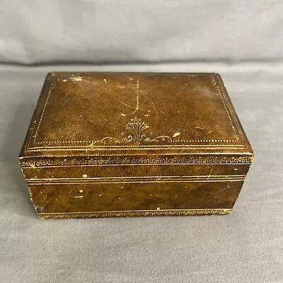 Vintage Giovanni Gherardini Leather Covered Wooden Trinket Box • $20