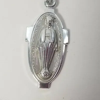 Virgin Mary Pendant Silver Toned Necklace Made In Germany • $17.99