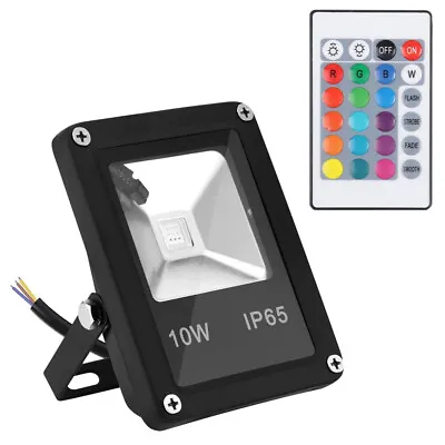 RGB LED Flood Light Colour Changing Floodlight Outdoor Security Garden Wall Lamp • £12.89