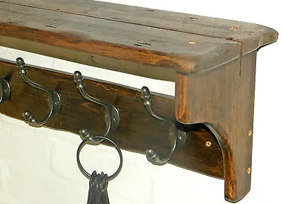 Handmade Reclaimed Look Wood Cottage/Vintage Style Hat&Coat Rack With Shelf • £98