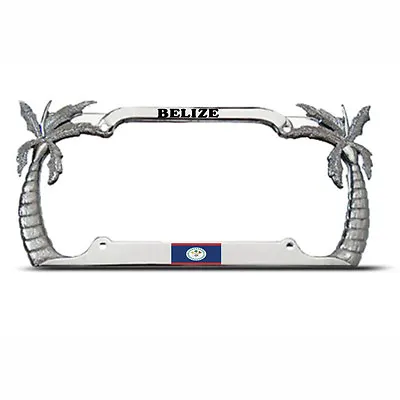 BELIZE FLAG PALM TREE TROPICAL COUNTRY PRIDE License Plate Frame Tag Holder • $17.99
