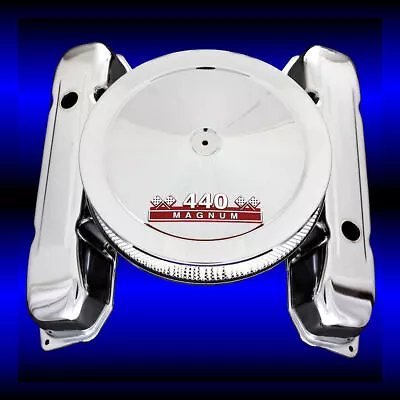 Chrome Valve Covers And 440 Emblem Air Cleaner For Big Block Mopar 440 Engines • $116.99