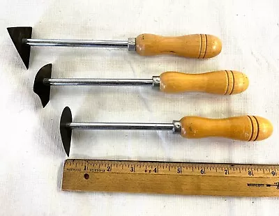 3 Vintage Beech Handled Cabinetmaker's Scrapers W/ Carbon Steel Blades SHARP • $32.46