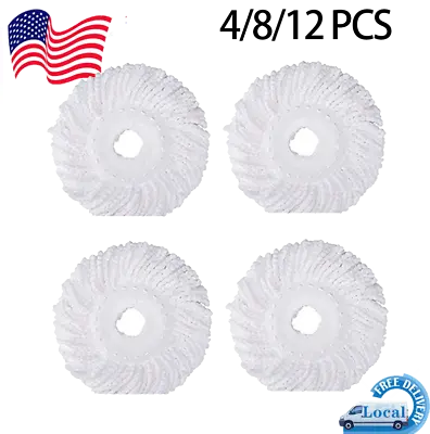 Replacement Fiber Mop Rotating Head For 360° Spin Magic Microfiber Mop Head 4 PK • $15.19