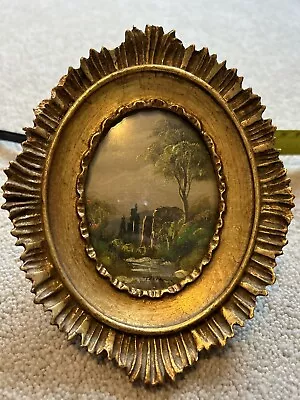 Miniature Vintage Antique Landscape Painting  • £18