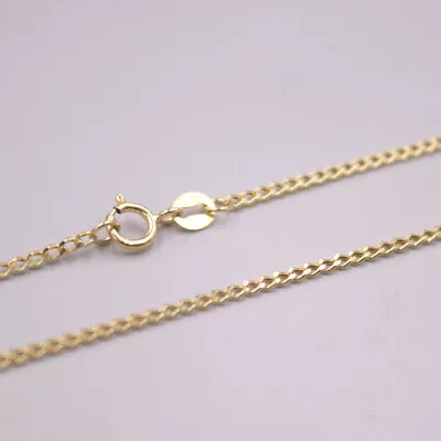 Pure Real 18K Yellow Gold Necklace For Women 1.8mm Solid Curb Link Chain 20inchL • $473.94