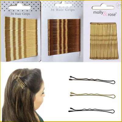 £3.89 • Buy Hair Bobby Pins Kirby Grip Waved Clips Brown Black Salon Styling Clamp Bob Clasp