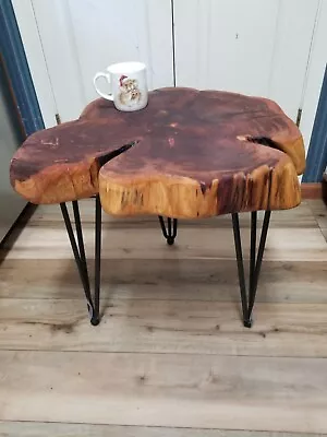 Live Edge  Ozark Eastern Red Cedar End Table Naturally Form Wood Slice  Table  • $195