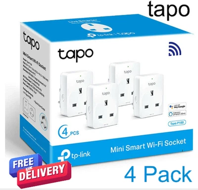 £21.59 • Buy 4 X TP-Link Tapo Plug WiFi Outlet Works With Alexa & Google Home