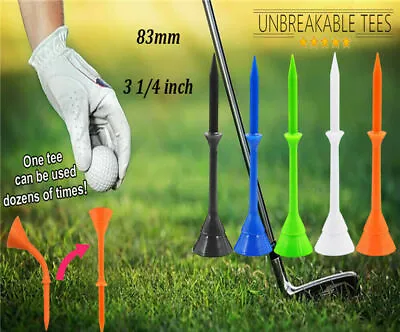 Golf Plastic Tees 83mm Cup Tee Unbreakable Long Durable 3 1/4 Inch 30/60 Pack • $8.99