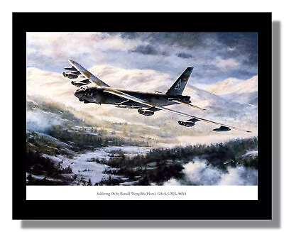 Boeing B-52 Stratofortress USAF Bomber Framed Picture Ronald Wong Free P&p UK • £10